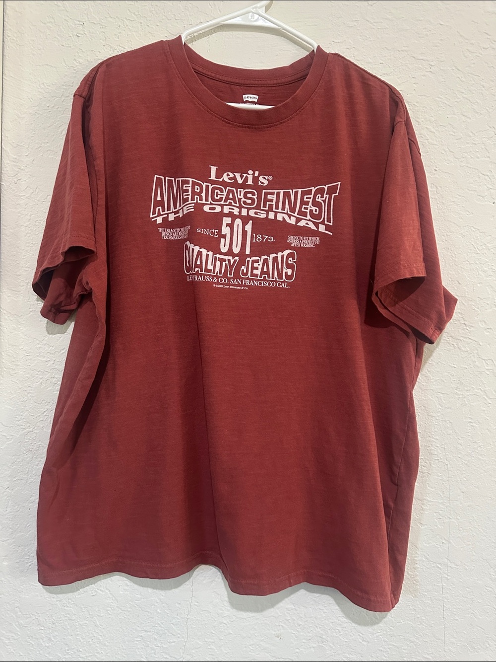 Levi's Rust Red 501 Graphic Short Sleeve Tee